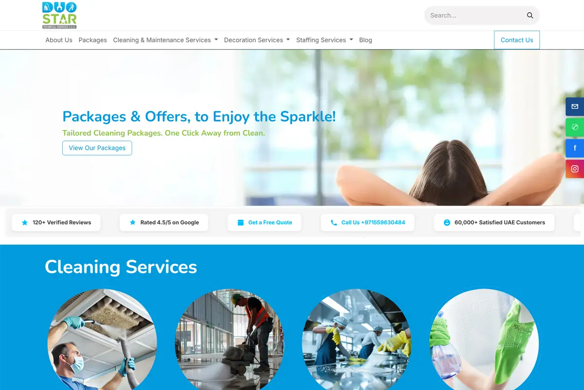 Professional services website design